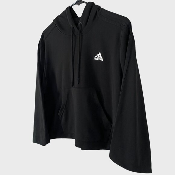 Adidas Adicolor Essential Crop Hoodie Sweatshirt Womens Medium Black Long-Sleeve - Picture 3 of 13